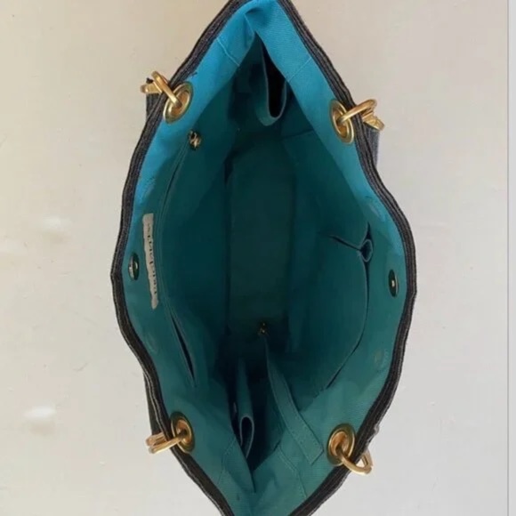 Eric Javits Squishee Clip Straw Tote Shoulder Bag Black EUC Great Yearround Bag - Picture 7 of 7